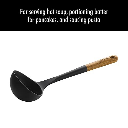 Staub Soup Ladle, Cooking Utensil, Non-Stick Silicone, Black