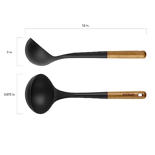 Staub Soup Ladle, Cooking Utensil, Non-Stick Silicone, Black