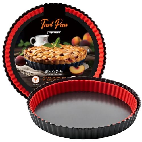 Tart Pan 9 Inch Removable Bottom,with Crust Shaper Ring, Non-stick
