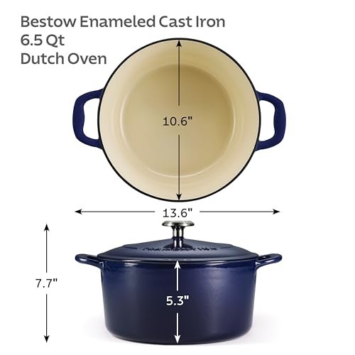 Tramontina Bestow Enameled Cast Iron 6.5-Qt Round Dutch Oven Pot with Lid
