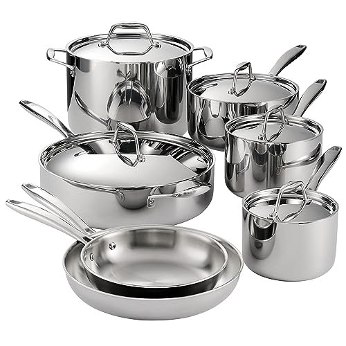 Tramontina Signature Tri-Ply Clad Stainless Steel 12-Pc Pots and Pans Set