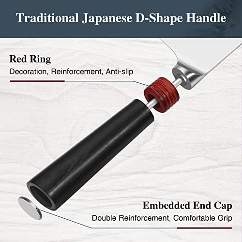 TUO Nakiri Knife 6.5 inch - Professional Kitchen Vegetable Cleaver Knife Asian Usuba Knives for Vegetables and Fruits - AUS-8 Stainless Steel with Pakkawood Handle - Ring Lite Series with Gift Box