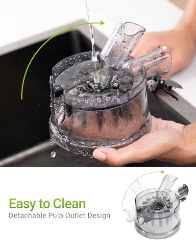 TUUMIIST Juicer Machines, Cold Press Juicer with 5.8" Extra Large Feed Chute Fit Whole Fruits & Vegetables Easy to Clean, High Juice Yield, BPA Free (Black)