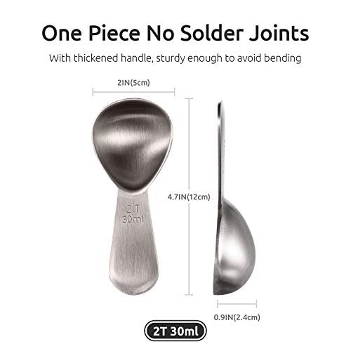 U-Taste 18/8 Stainless Steel Coffee Scoop: 2 Tbsp Scoop Metal Measure Spoon