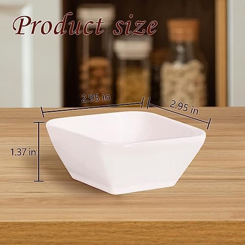 Ultra-Strong 3 Oz 6 Pack Ceramic Dip Bowls Set, Mini Bowl Soy Sauce Plate, Condiment Server, Can be Used for Ketchup, Vinegar,BBQ and Party Dinner