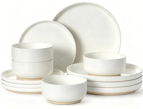 Umite Chef Dinnerware Set for 4, 12 Pieces Plates and Bowls Set