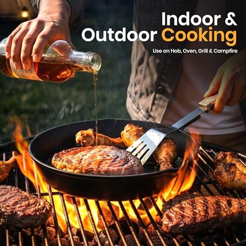 Utopia Kitchen Cast Iron Skillet Set 3 Piece 6 8 10 Inch PFAS-Free Black