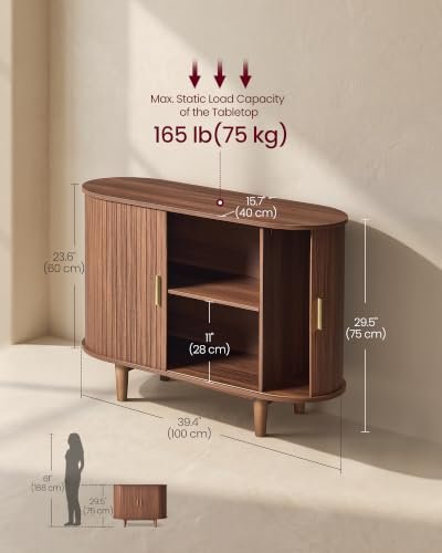 VASAGLE Storage Cabinet, Sideboard with Adjustable Shelves