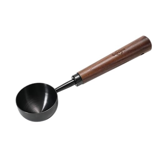 Vintage Coffee Measuring Spoon - 304 Stainless Steel,Coffee Scoop, 10g Capacity, Walnut Handle - Perfect for Coffee, Tea, and More (Gunmetal)