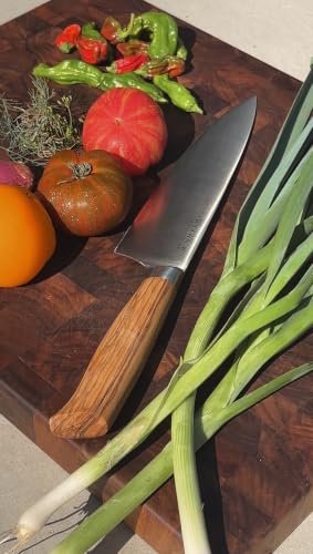 WICKWILLOW 8” Chef Knife – Swedish Steel, Professional, Olive Wood