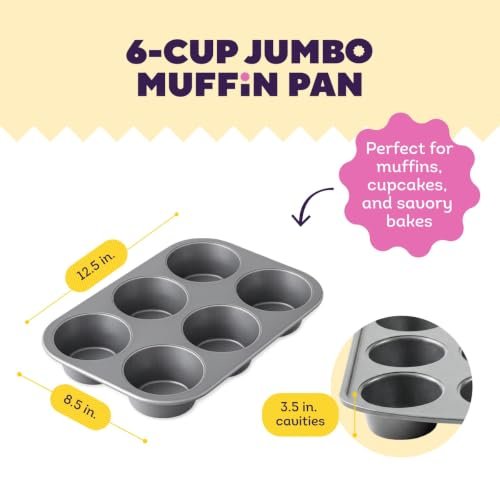 Wilton Everyday Non-Stick Jumbo Muffin Pan, Made Without PFAS, 6-Cup
