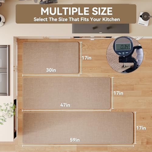 YDKGL Kitchen Rugs Kitchen Mats for Floor Non Slip Washable Brown 17"x30"
