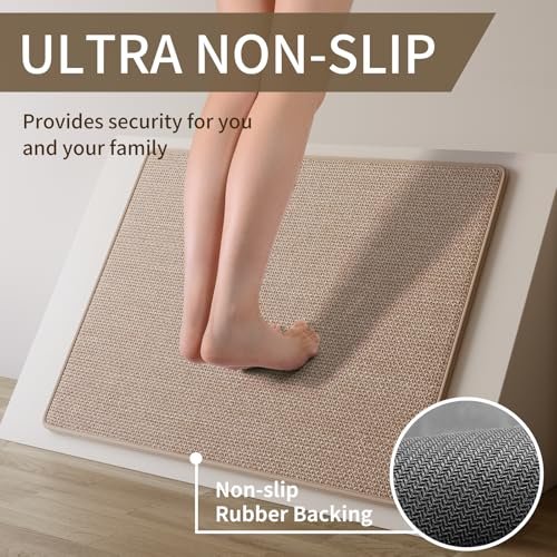 YDKGL Kitchen Rugs Kitchen Mats for Floor Non Slip Washable Brown 17"x30"