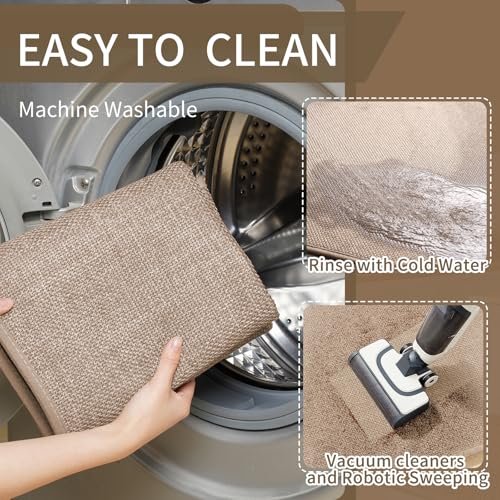 YDKGL Kitchen Rugs Kitchen Mats for Floor Non Slip Washable Brown 17"x30"