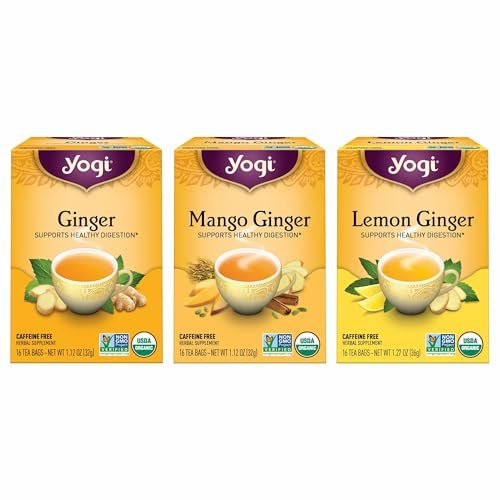 Yogi Ginger Organic Variety Sampler, 16 Tea Bags (3 Pack)